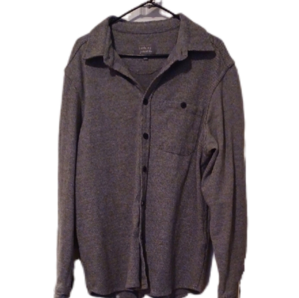 -- Barkley Jensen Men's Gray Button-Up Shirt Size XLarge Casual
